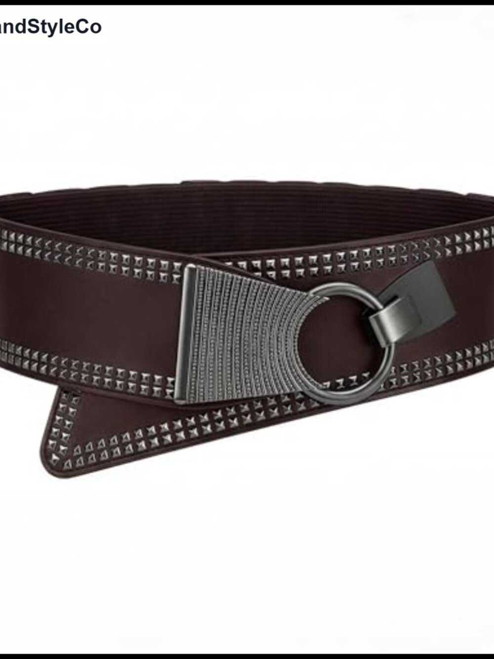 Gothic Studded Hook Buckle Faux Leather Waist Belt (Women's Size L (1,210